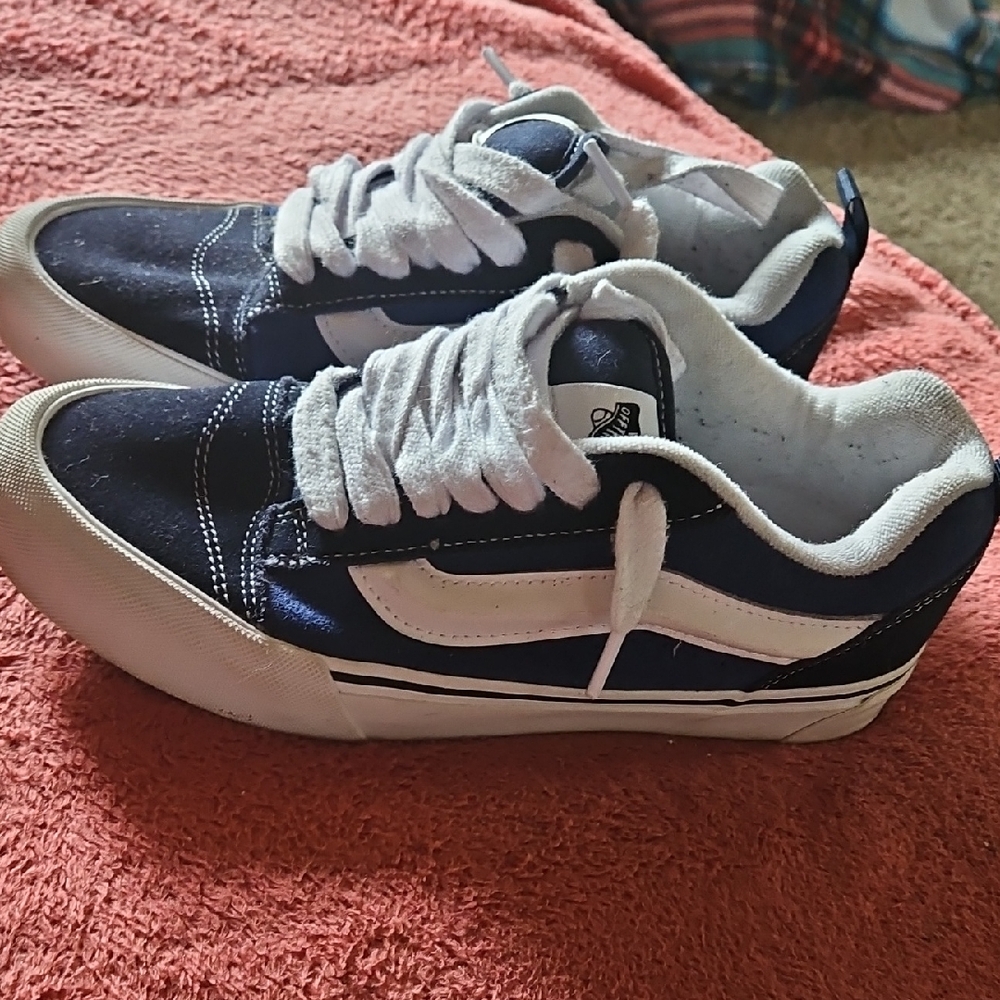 Vans New Skool Blue White Mens 7 Womens 8.5